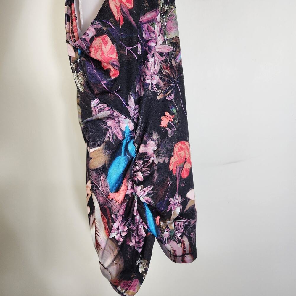 Calia by Carrie Underwood Tank Top Large Floral Print Racerback Ruching Sports - Picture 7 of 11